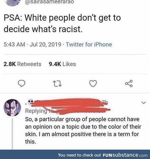*cough* *cough* Racism