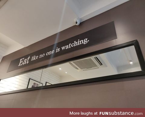 The irony of this sign at a restaurant