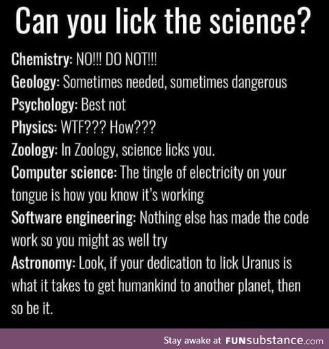 Licking the science