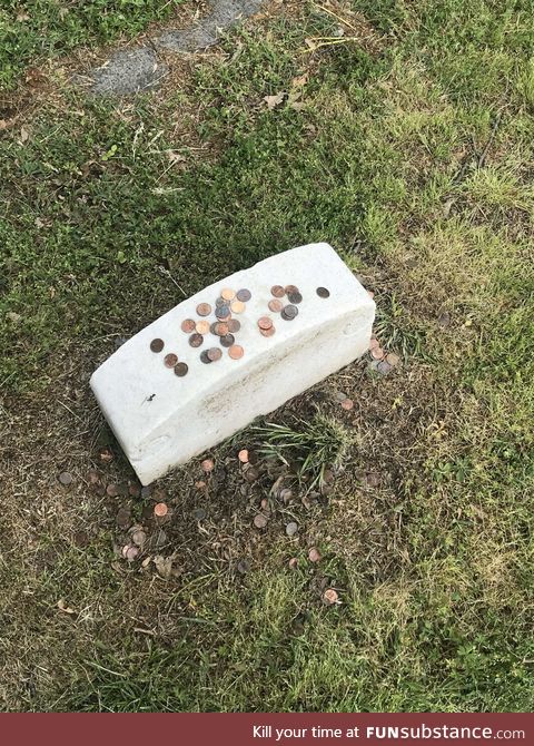 The tomb over John Wilkes Booth is covered in Lincoln one cent coins