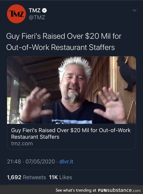 Guy Fieri feeds the people