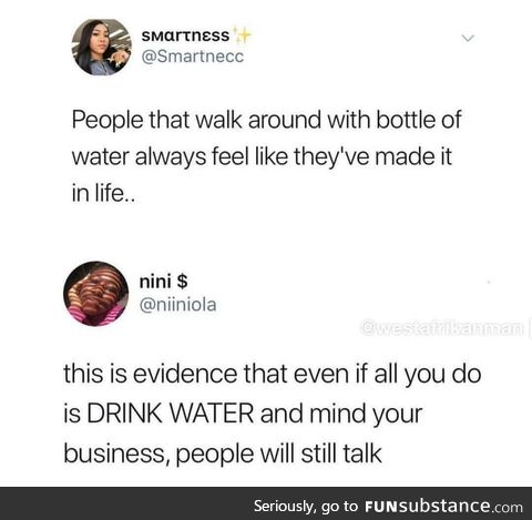 Let me hydrate in peace