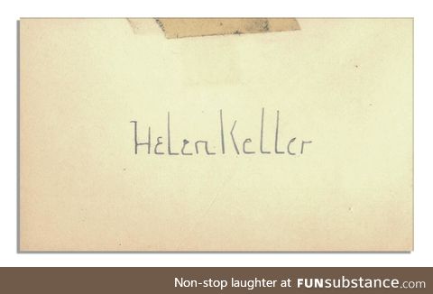 The signature f Helen Keller