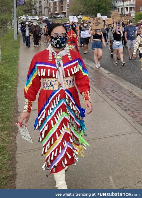 Protester in Thunder Bay, Ontario