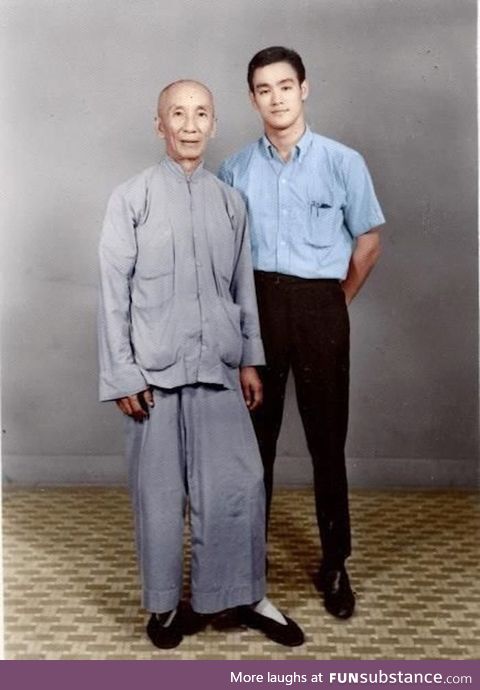 Bruce Lee with his master