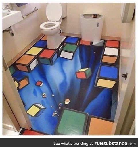 Imagine being drunk as hell and walking into this bathroom