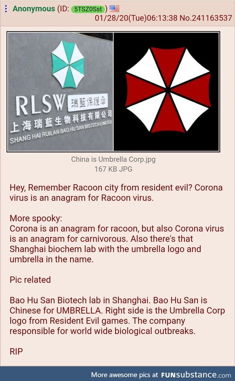 Anon realizes Resident Evil is Real Life