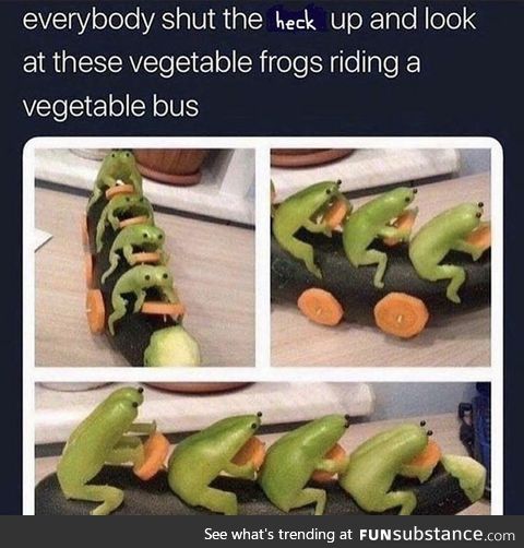 Veggie Frogs on a Bus