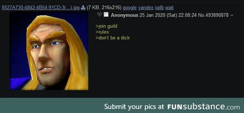 Anon reads the guild's rules