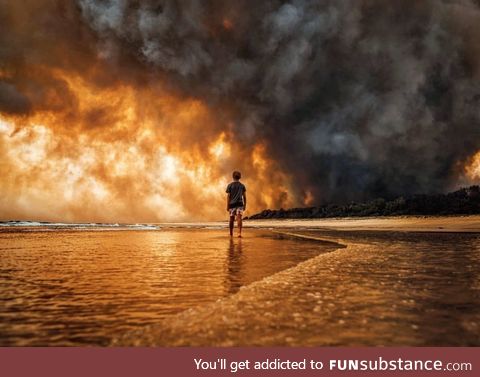 A photo of the bushfires in Australia