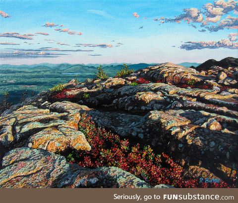 Trippy landscape oil painting
