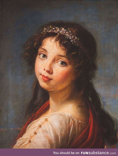 Julie Le Brun at 9 years old painted by her mother Élisabeth