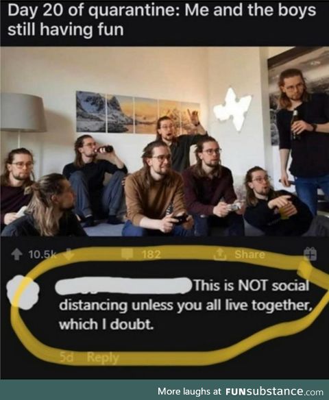 NOT social distancing