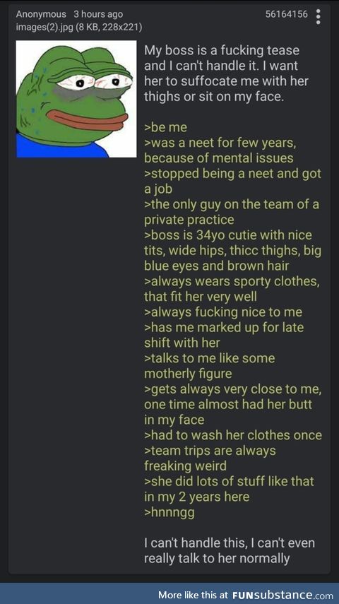 Anon's boss teases him