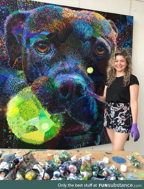 Iris Scott and her amazing finger painting