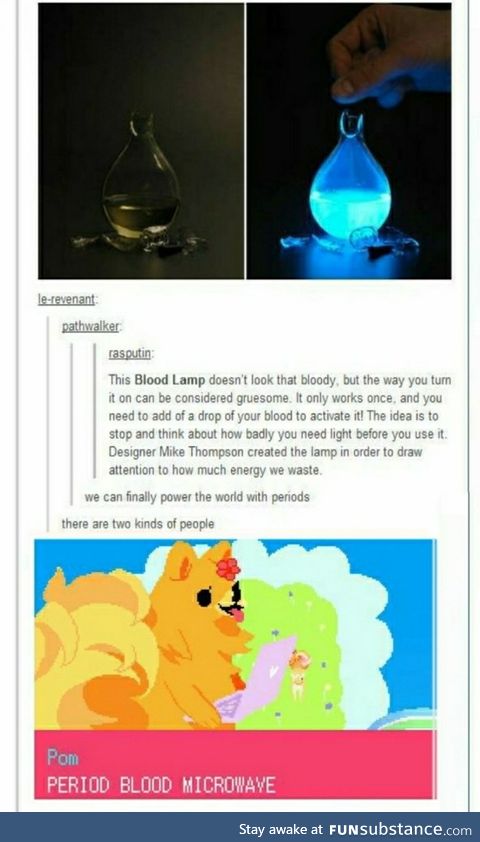 PERIOD BLOOD MICROWAVE [Power the world with period blood]