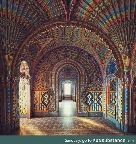The Room of Peacocks inside the Sammezzano Castle has some incredible architecture and