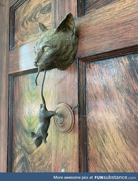 Cat lady door knocker