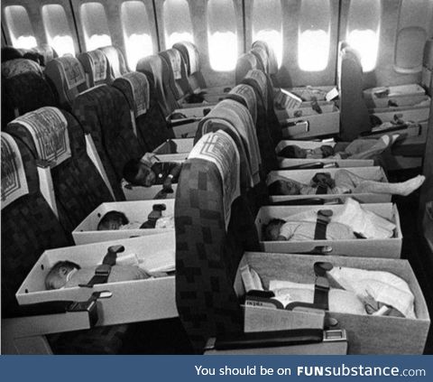 Babies who lost their parents during the Vietnam War are airlifted back to the United