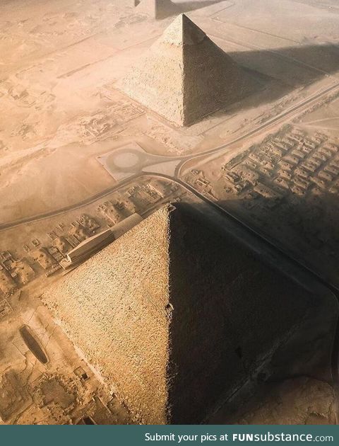 Sunrise over the pyramids of Giza