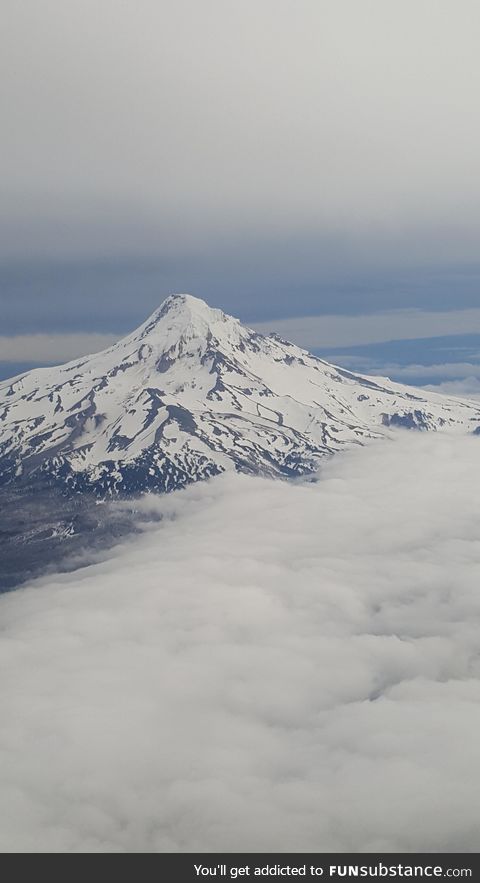 A mountaim from an airplane