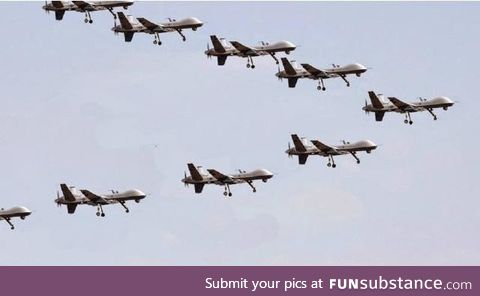 Winter in Afghanistan. Drones fly south