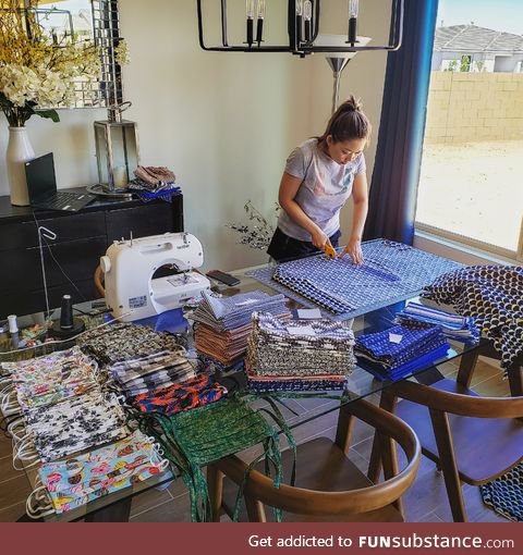 200+ masks/bandanas completed and ready for donation ????