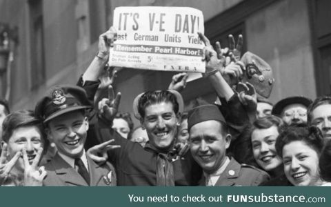 Today 75 years ago, Germany officially surrendered, happy V.E. Day!