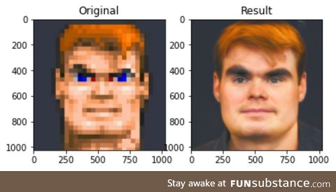 Wolfenstein's BJ Blazkowicz ran through AI driven de-pixelation sofware