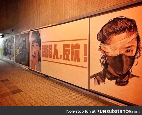 Protest art in Hong Kong. “Hong Kongers, resist!”