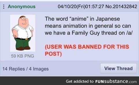 Anon gets banned on /a/