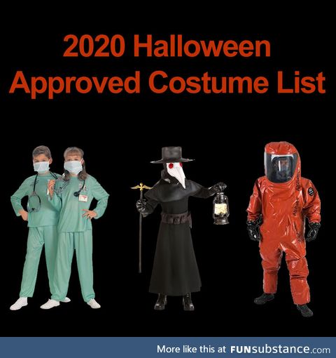 Approved Halloween Costume List for 2020