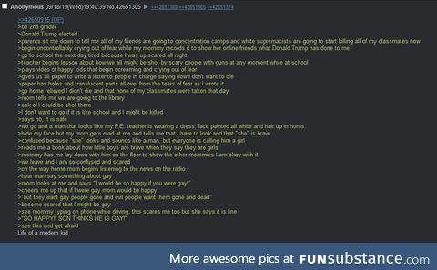 Anon opines upon the life of a child of Fukuyama's Zeitgeist