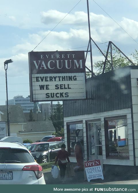 Great sign for a vaccum shop