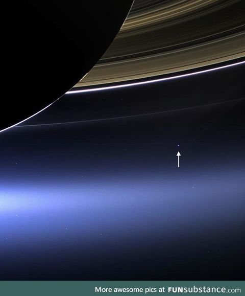 This is what Earth looks like from 1.5 billion kilometers away; The Cassini spacecraft