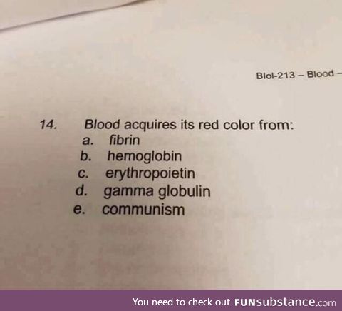 Ah yes, commie blood