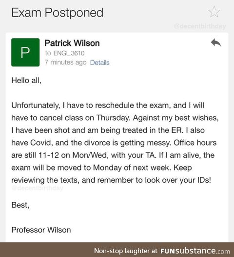 Its been a rough week for Prof Wilson