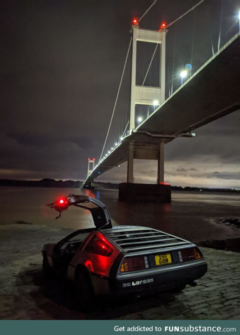 My friend and I drove to the old Severn Bridge to get some photos of his car last night