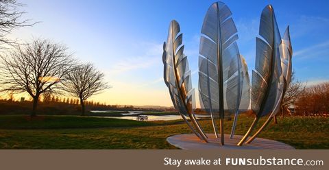 Sculpture in Ireland dedicated to the Native American Choctaw who donated $170 in 1847 to