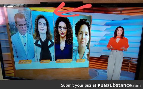 I thought she was wearing a black dress and hands on her hips