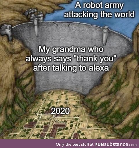 Grandma's all that stands between us and the Robot Army