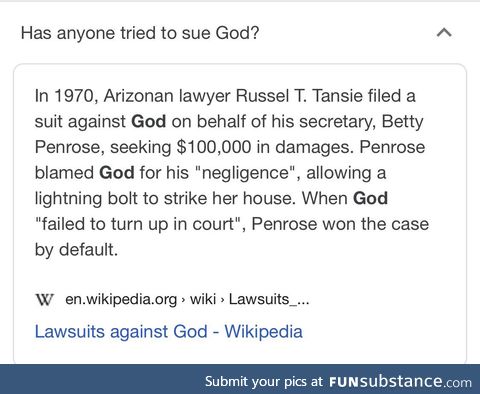 Obviously it’s gods fault mr judge