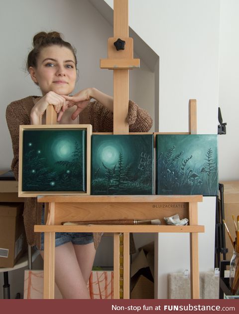 I've painted a dozen of little moonlit forest scenes recently :)