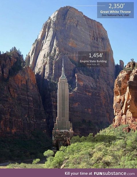 The Empire State Building Vs. The Great White Throne of Zion National Park