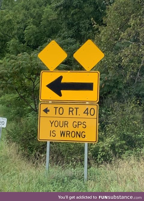 Actual road sign in my town because too many people get lost in someone’s driveway