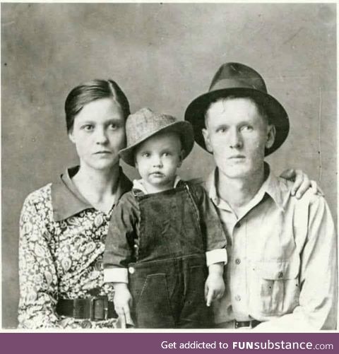 Gladys Presley with her son Elvis and Husband Vernon Presley!