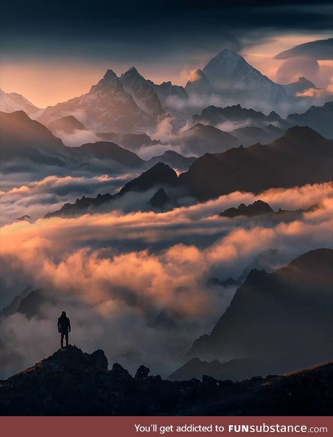 Himalayas of Nepal with a view towards Makalu by Max Rive