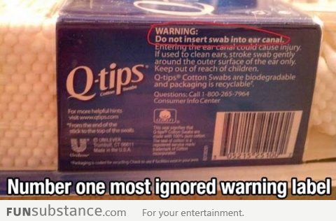 Number One Most Ignored Waning Label Ever!