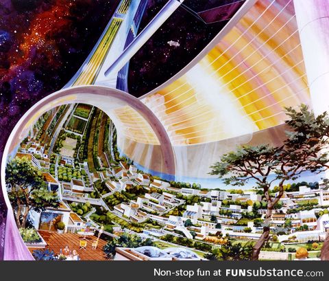 NASA envisioned Torodial Space Colonies in the 1970's, population circa 10,000
