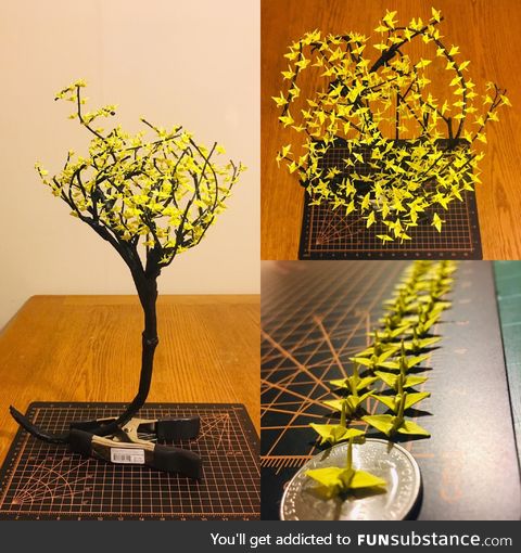 It has taken 5 months, but my longest origami project is complete! It contains 300 1.5 cm